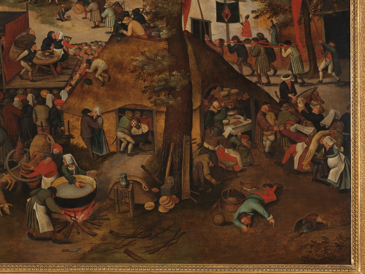 Święto Wiejskie z przedstawieniem teatralnym i procesją na cześć św. Huberta i św. Antoniego autorstwa Pieter Brueghel the Younger
