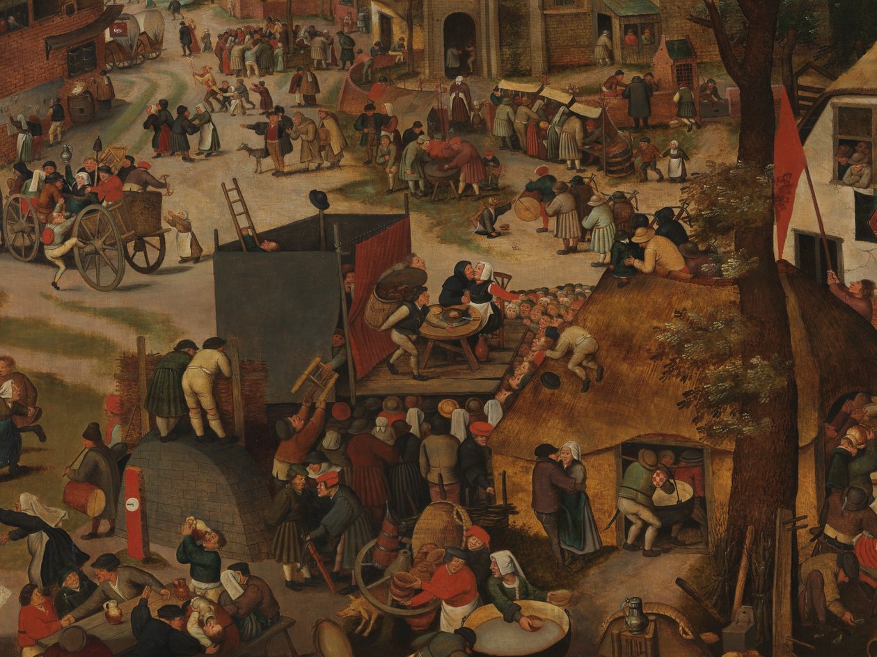 Święto Wiejskie z przedstawieniem teatralnym i procesją na cześć św. Huberta i św. Antoniego autorstwa Pieter Brueghel the Younger