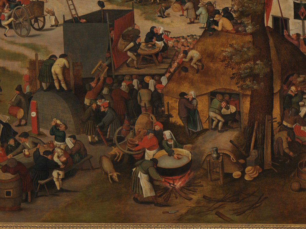 Święto Wiejskie z przedstawieniem teatralnym i procesją na cześć św. Huberta i św. Antoniego autorstwa Pieter Brueghel the Younger
