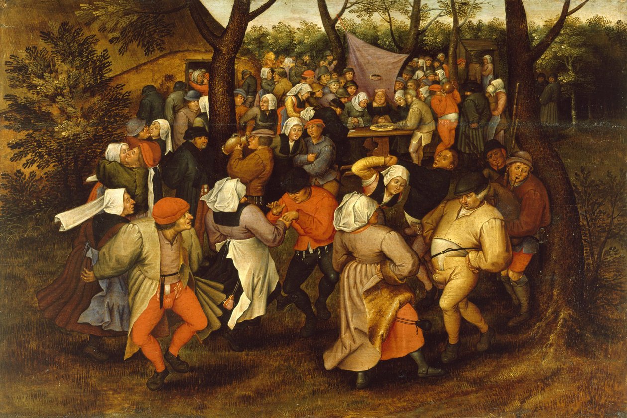 Chłopski taniec weselny, 1607 autorstwa Pieter Brueghel the Younger