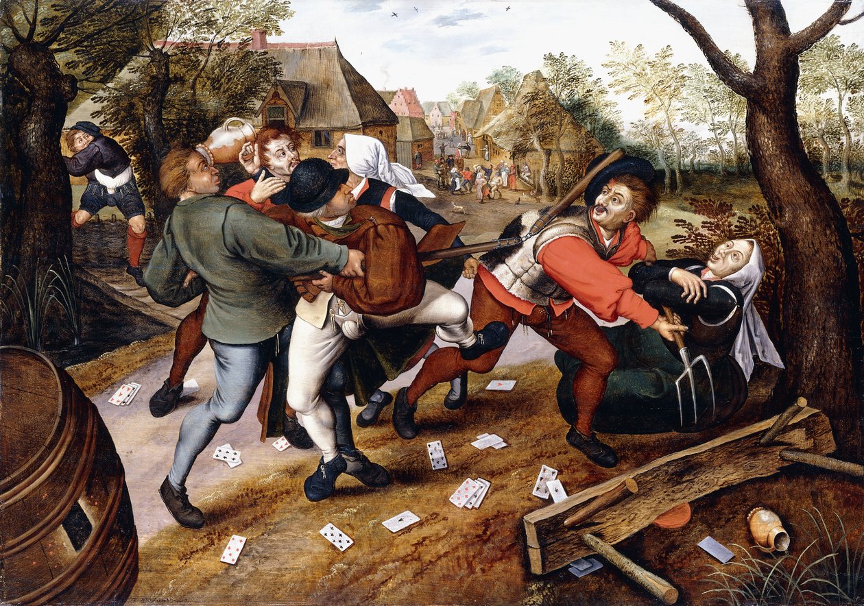 Chłopi awantury, 1619 autorstwa Pieter Brueghel the Younger