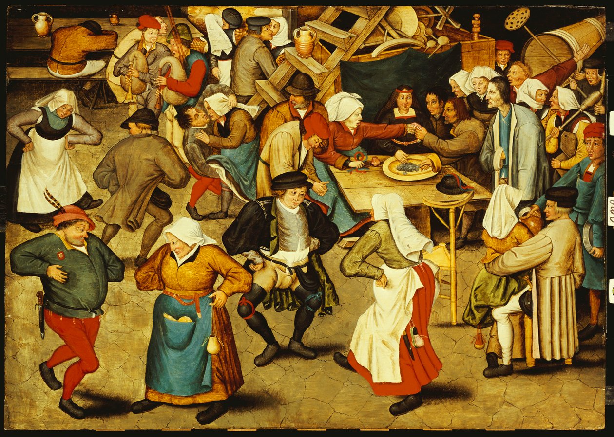 Taniec weselny w pomieszczeniach autorstwa Pieter Brueghel the Younger