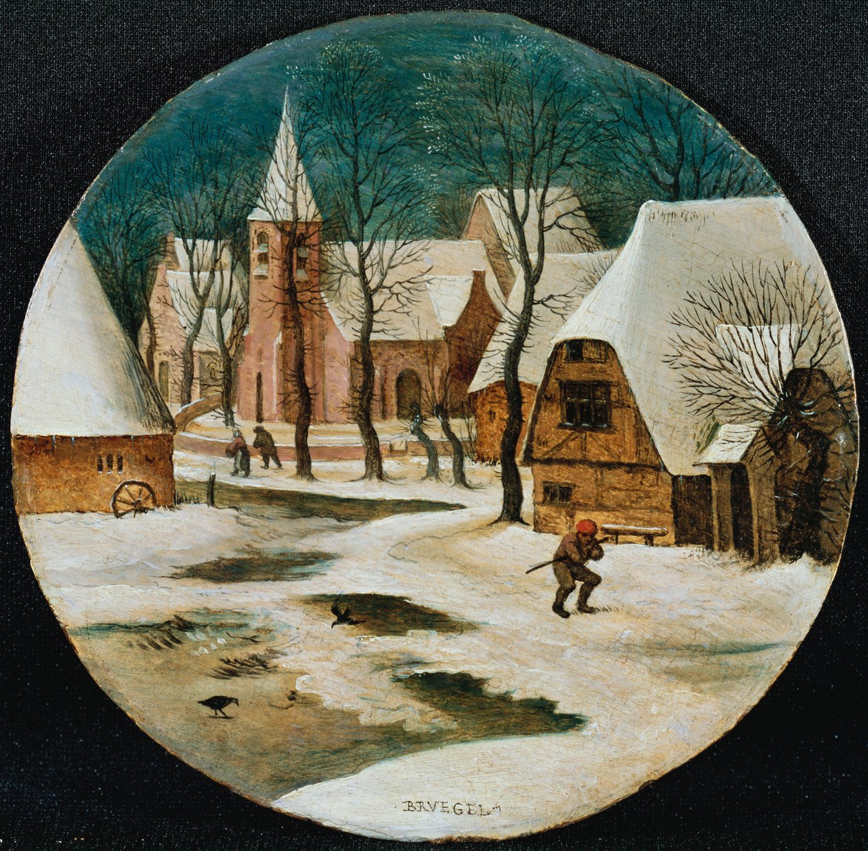 Wioska zimą autorstwa Pieter Brueghel the Younger