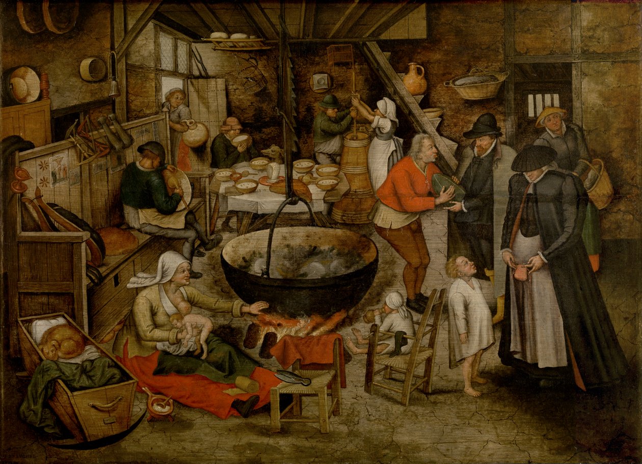 Wizyta u chłopów (olej) autorstwa Pieter the Younger Brueghel