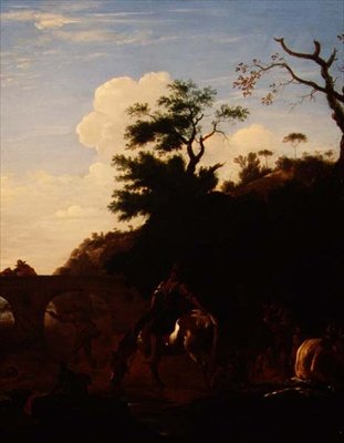 Basen kąpielowy, ok. 1636 (olej na płótnie) autorstwa Pieter van Laar