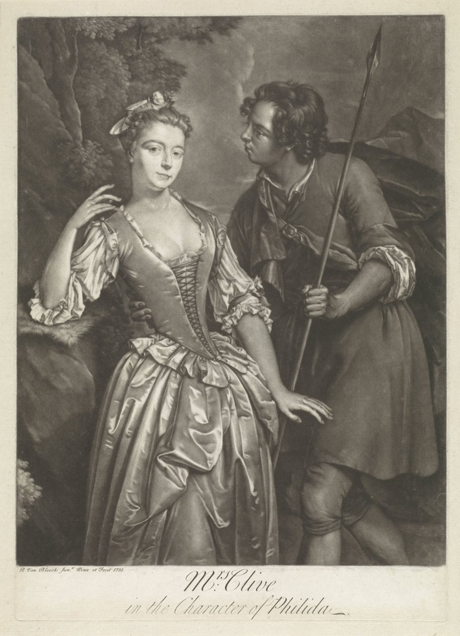 Aktorka Catherine Clive w roli Phyllidy autorstwa Pieter van Bleeck