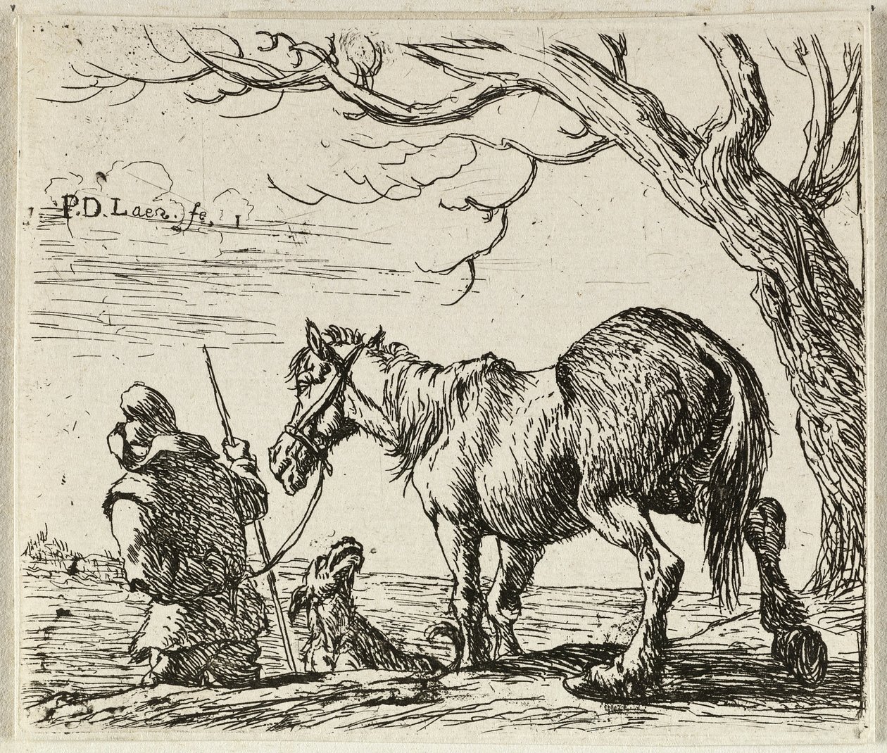 Rolnik z koniem autorstwa Pieter van Laer