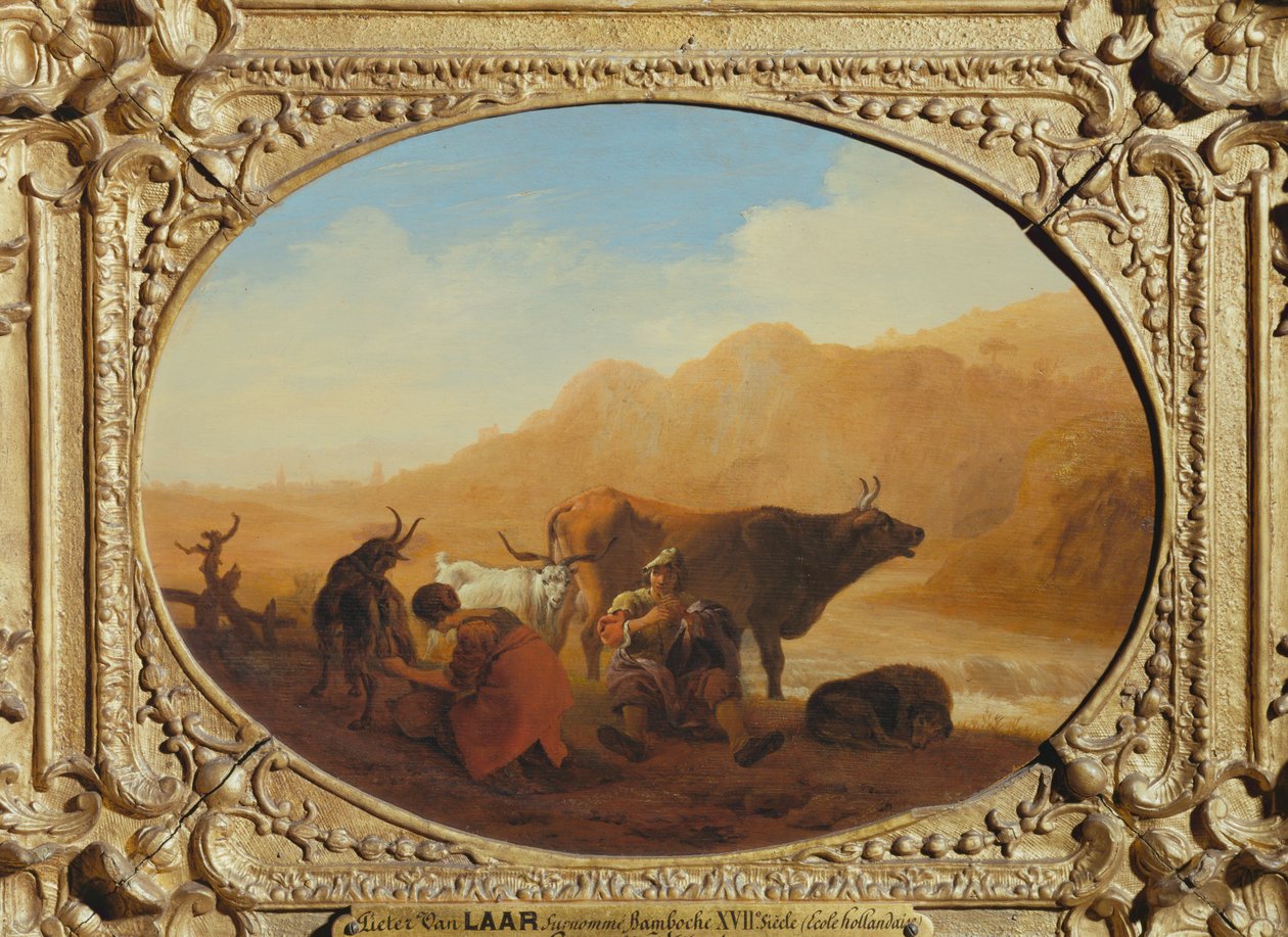 Les Patres - Dojenie krów ... autorstwa Pieter van Laer