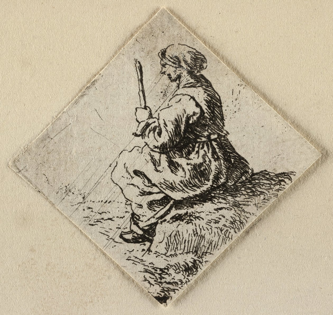 Siedząca kobieta autorstwa Pieter van Laer