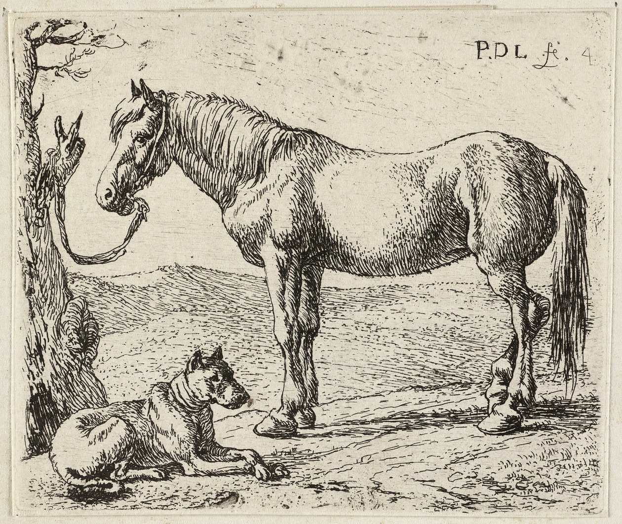 Koń i pies autorstwa Pieter van Laer