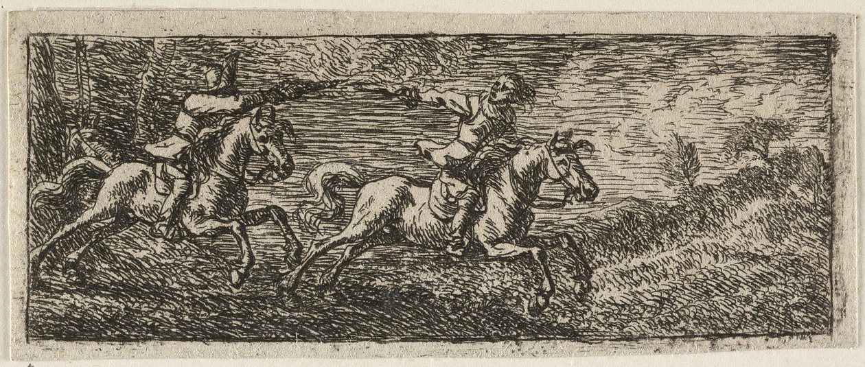 Walka dwóch jeźdźców autorstwa Pieter van Laer