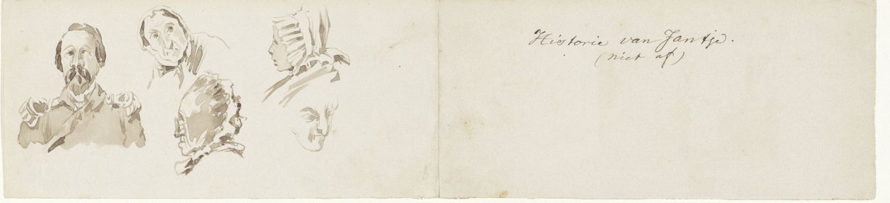 Kilka szkiców do historii Jantje Historia Jantje. (nieskończony) (tytuł na obiekcie) autorstwa Pieter van Loon