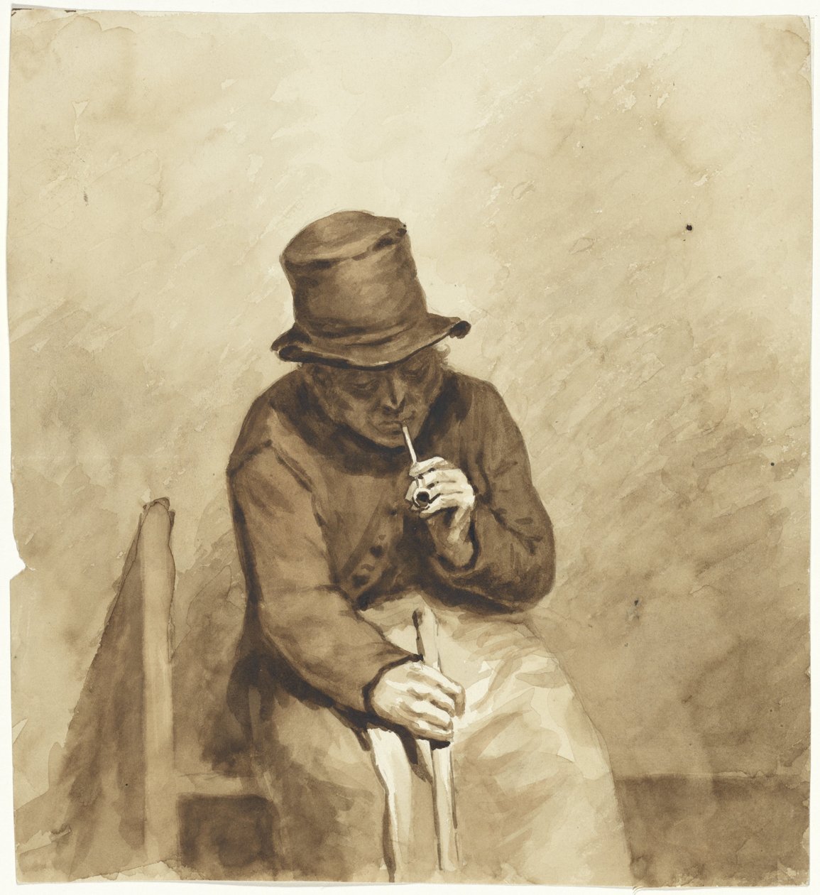 Siedzący palacz autorstwa Pieter van Loon
