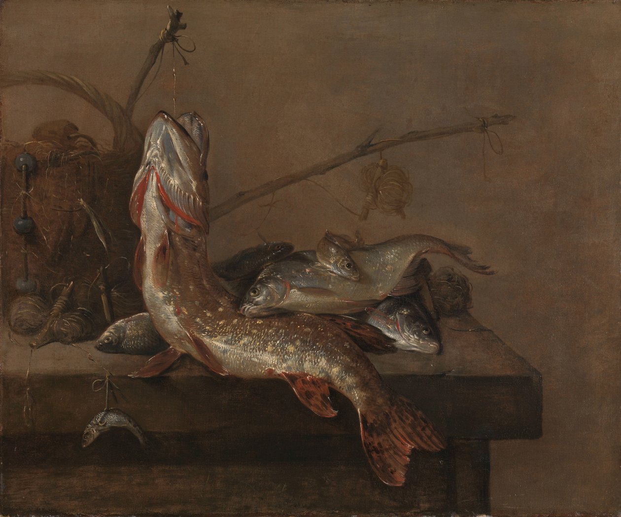Martwa natura z rybami autorstwa Pieter van Noort