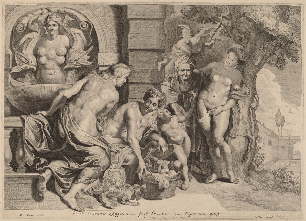 Erichtonius w swoim koszyku autorstwa Pieter van Sompel after Sir Peter Paul Rubens