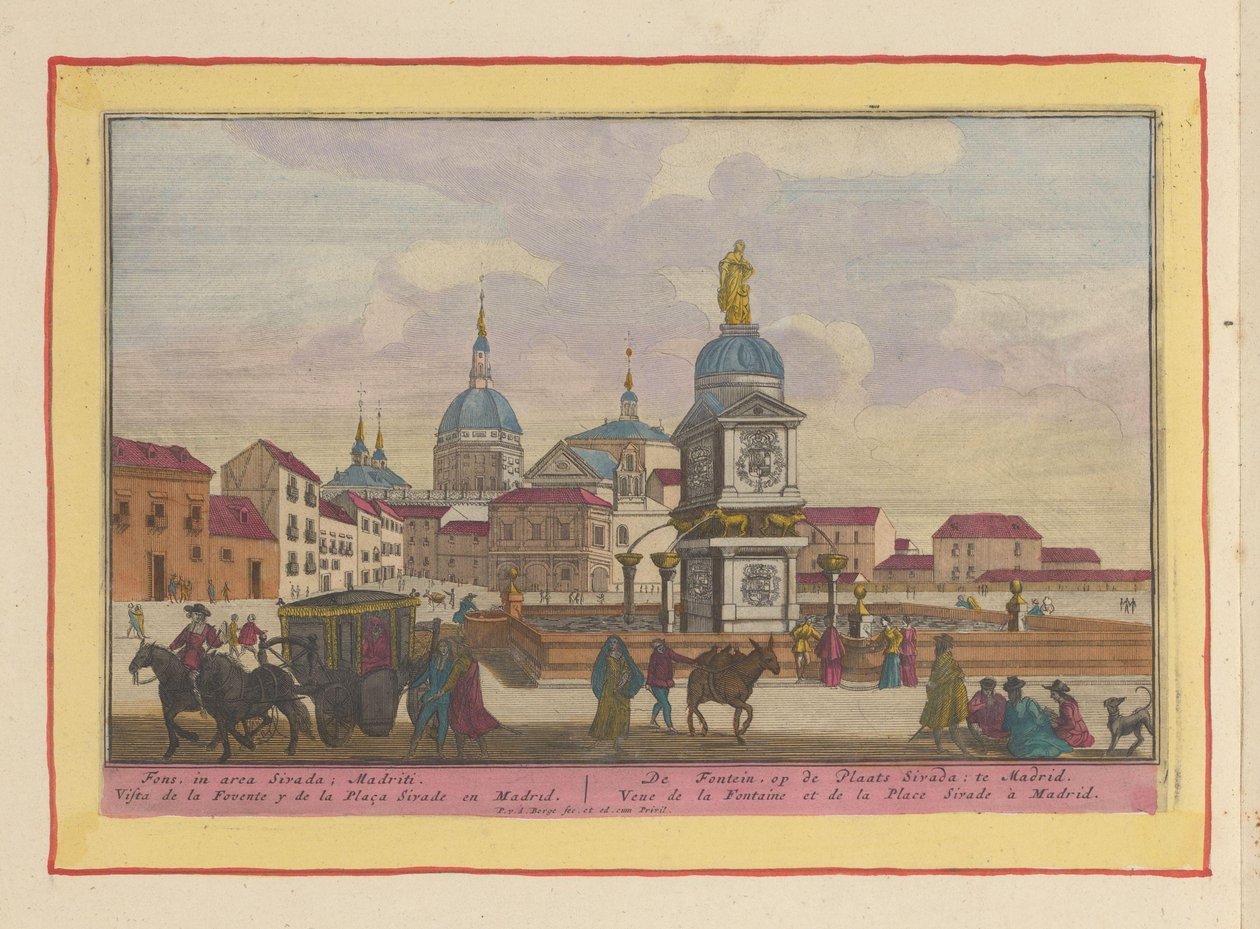 Fontanna na placu Sivada w Madrycie Fontanna na Place Sirada (tytuł na obiekcie) Theatrum Hispaniae (...) (tytuł serialu) autorstwa Pieter van den Berge