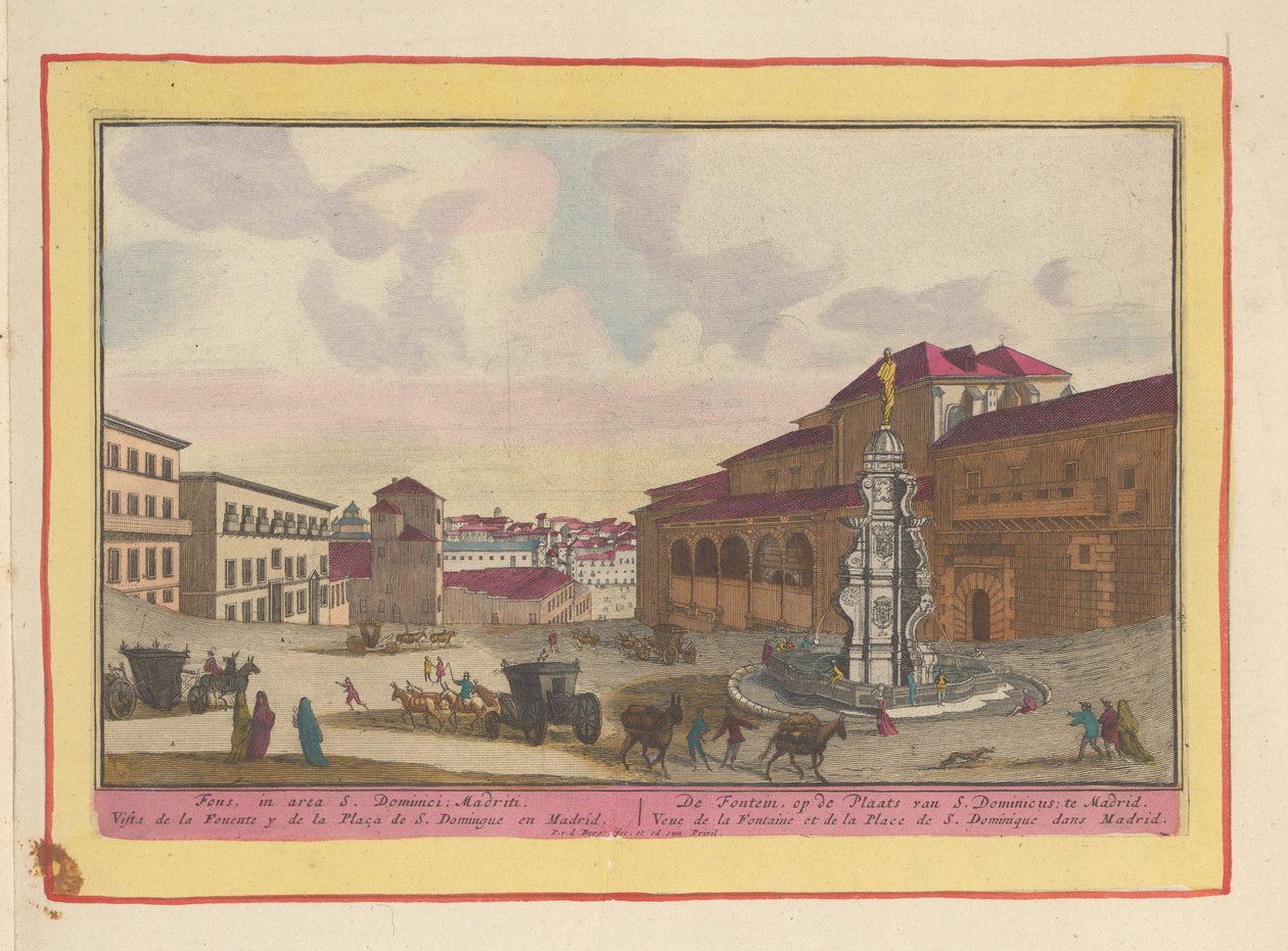 Fontanna na placu św. Dominika w Madrycie Fontanna na miejscu św. Dominika; w Madrycie (tytuł na obiekcie) Theatrum Hispaniae (...) (tytuł serialu) autorstwa Pieter van den Berge