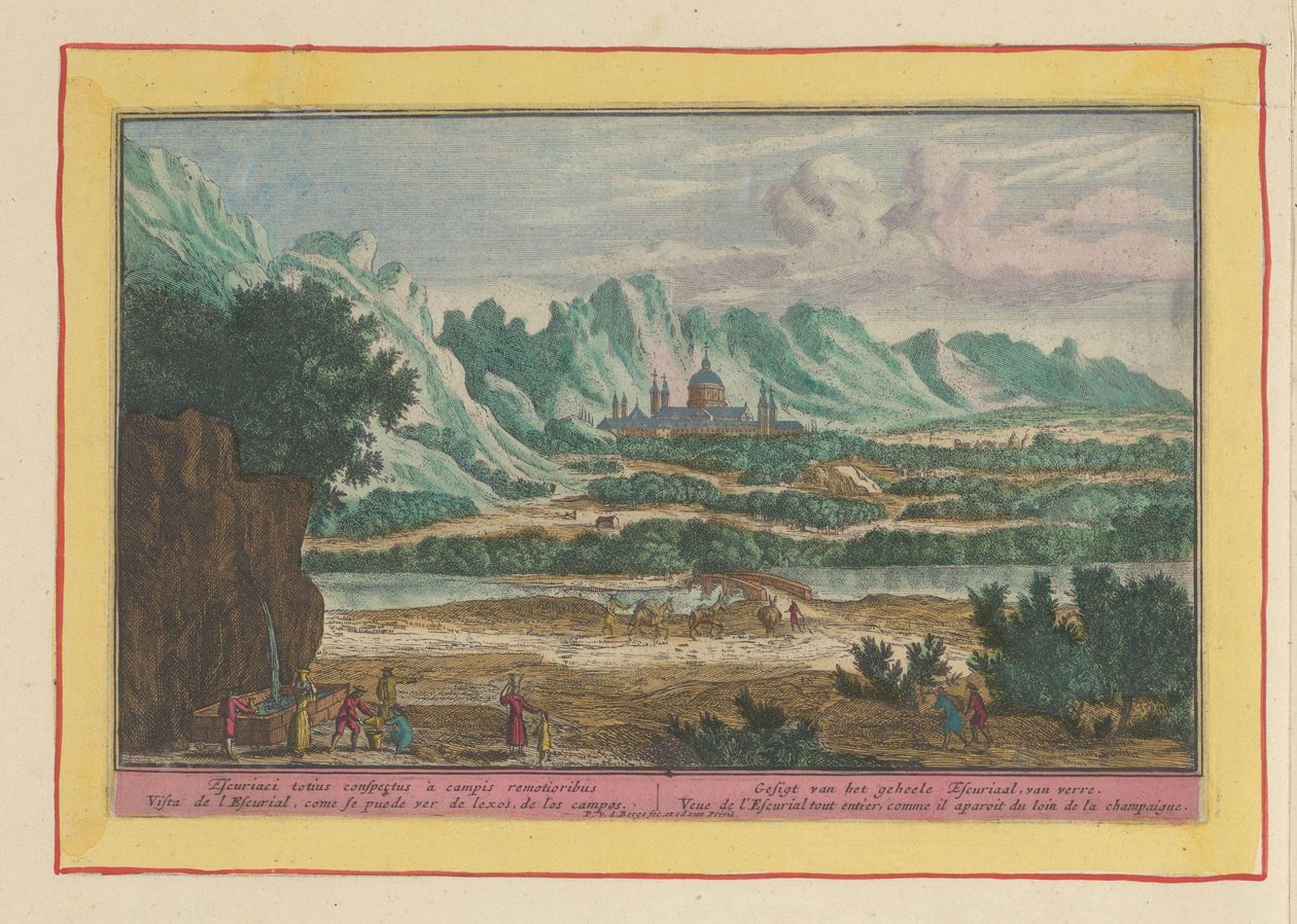 Krajobraz z Escorial Gesigt całego Escurial, z daleka (tytuł na obiekcie) Theatrum Hispaniae (...) (tytuł serialu) autorstwa Pieter van den Berge