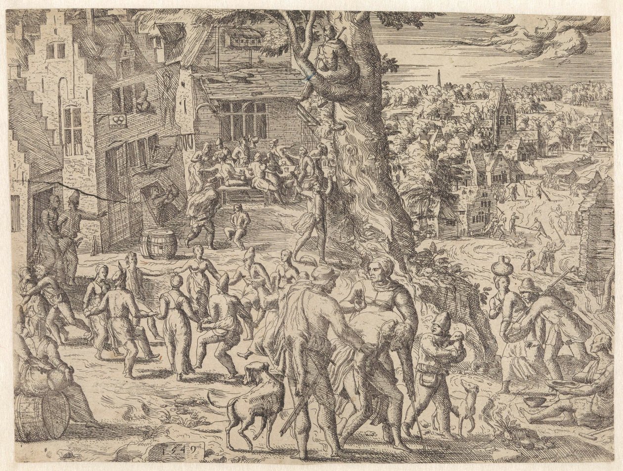 Jarmark chłopski Jarmark Rolniczy (tytuł na obiekcie) autorstwa Pieter van der Borcht (I) (attributed to)