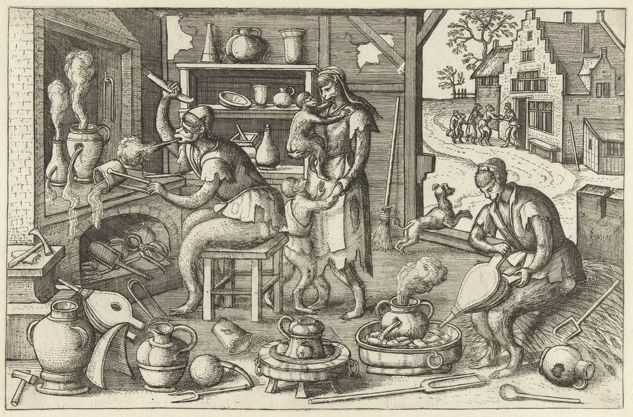 Alchemik Apenspel (tytuł serii) autorstwa Pieter van der Borcht (I)