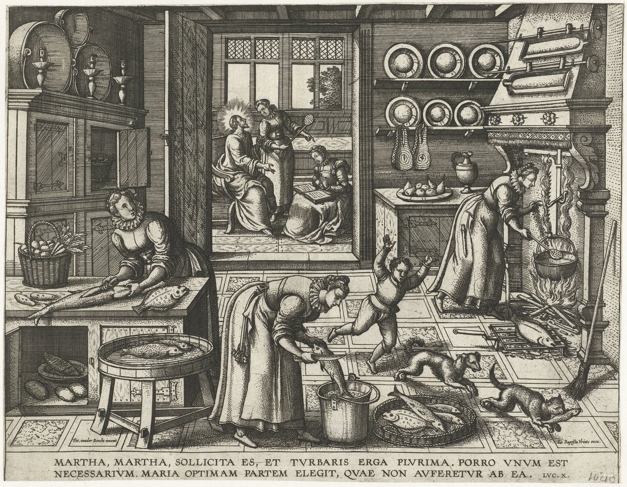 Chrystus w domu Marty i Marii autorstwa Pieter van der Borcht (I)