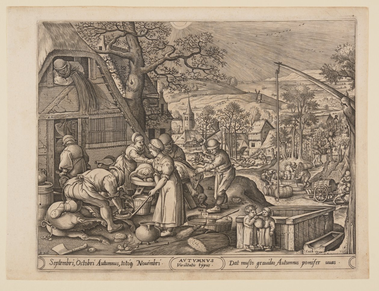 Jesień, z Czterech pór roku autorstwa Pieter van der Heyden