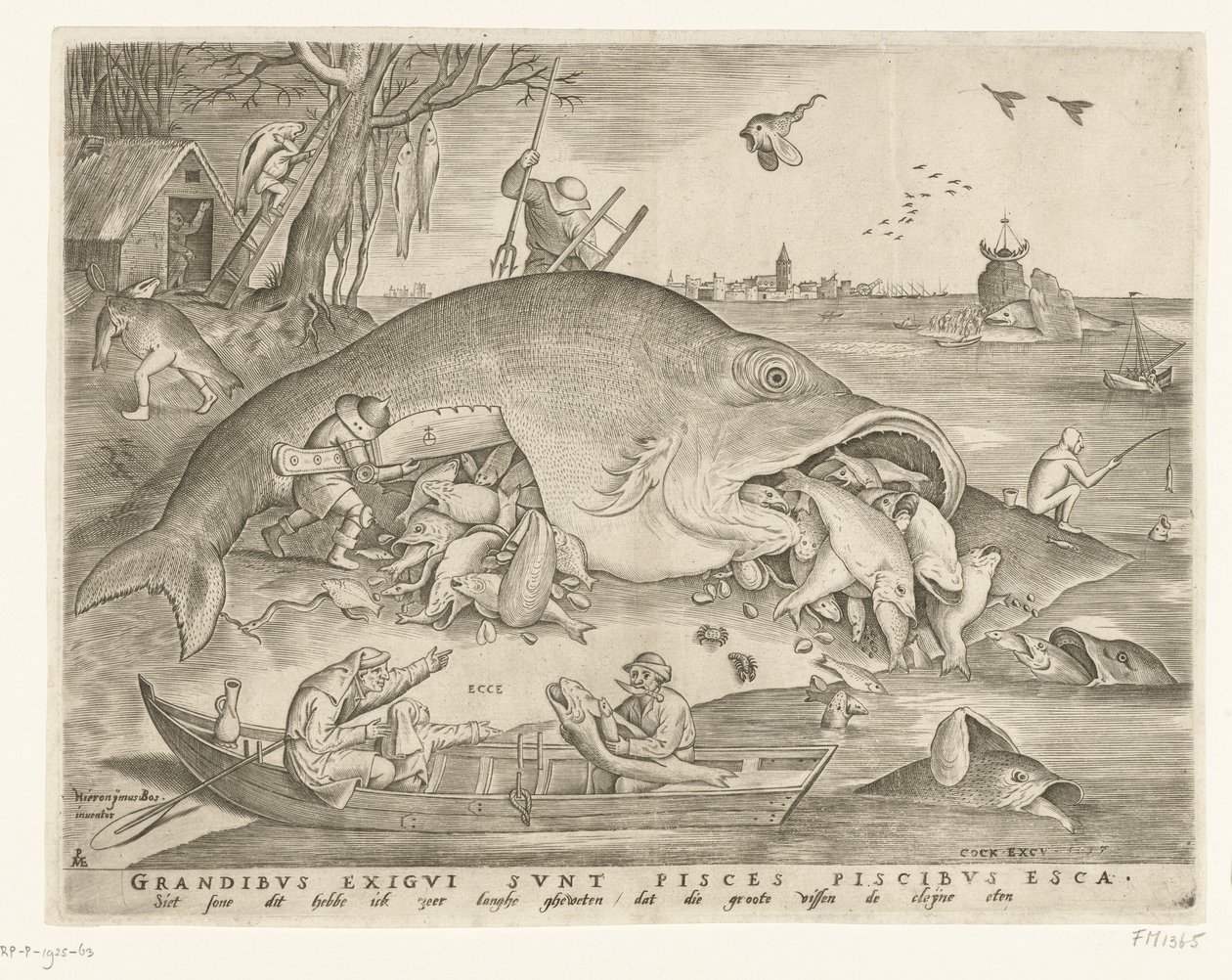 Duża ryba Jaskółka Mała ryba Duża ryba zjada małą rybę? autorstwa Pieter van der Heyden