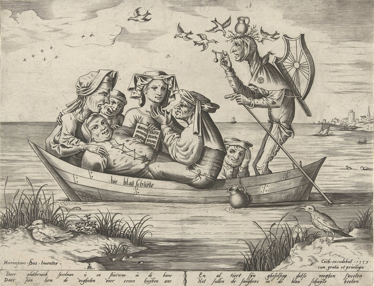 Niebieska łódź Bie blau schuijte (tytuł na obiekcie) autorstwa Pieter van der Heyden