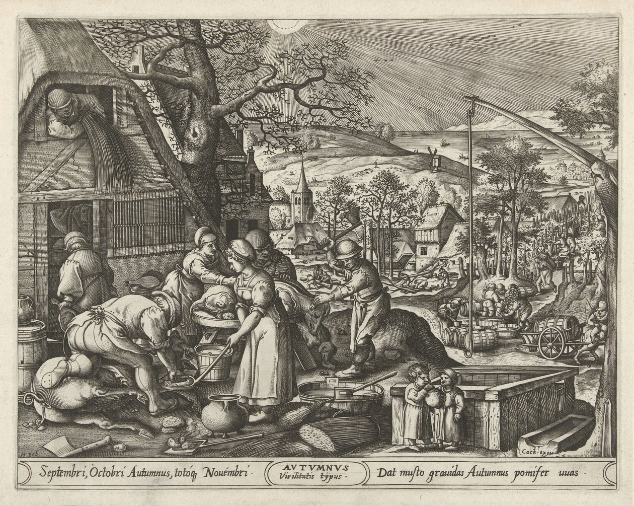 Jesień Jesień (tytuł na obiekcie) Cztery pory roku (tytuł serii) autorstwa Pieter van der Heyden