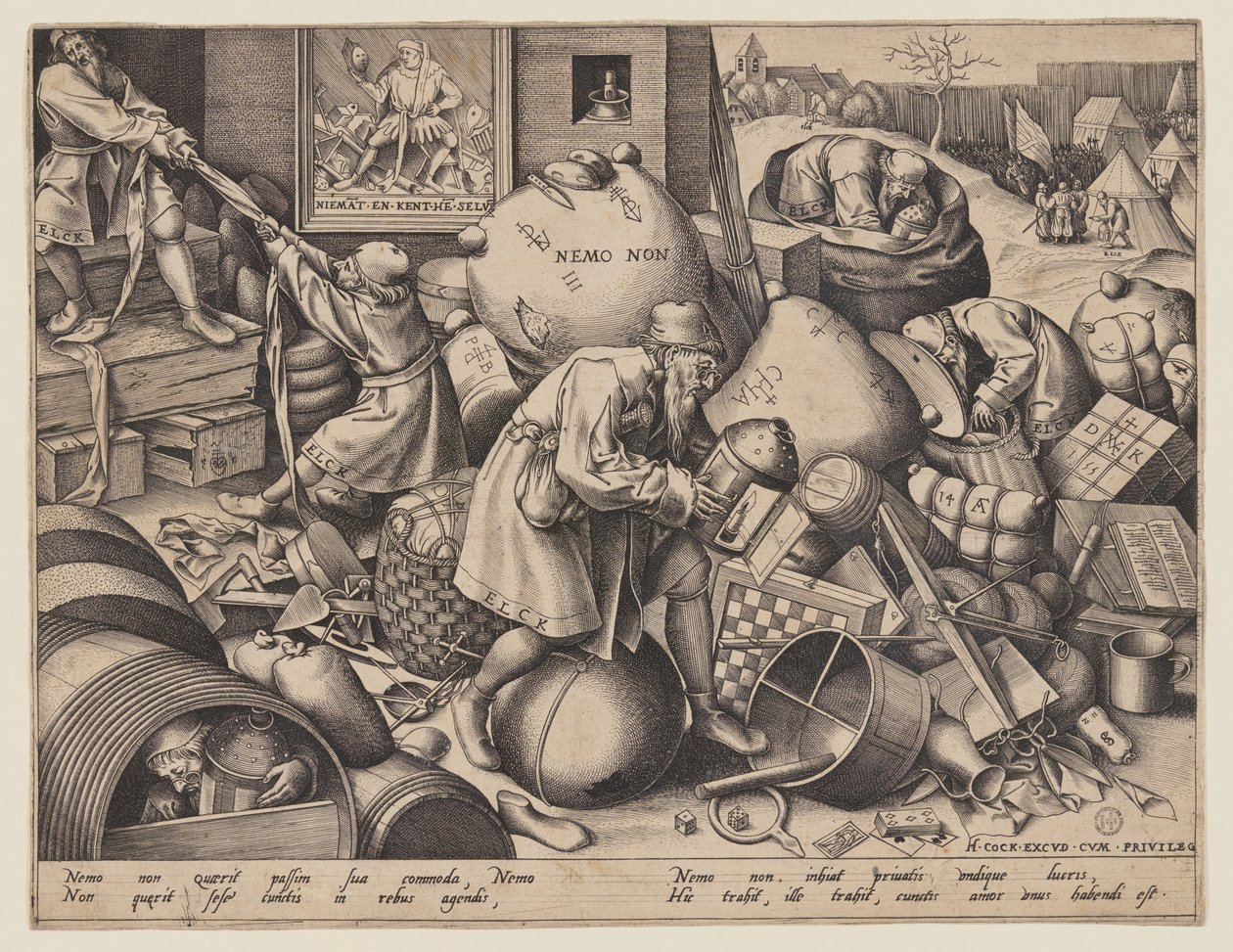 "Nemo Non" (Każdy człowiek szuka własnego zysku) autorstwa Pieter van der Heyden