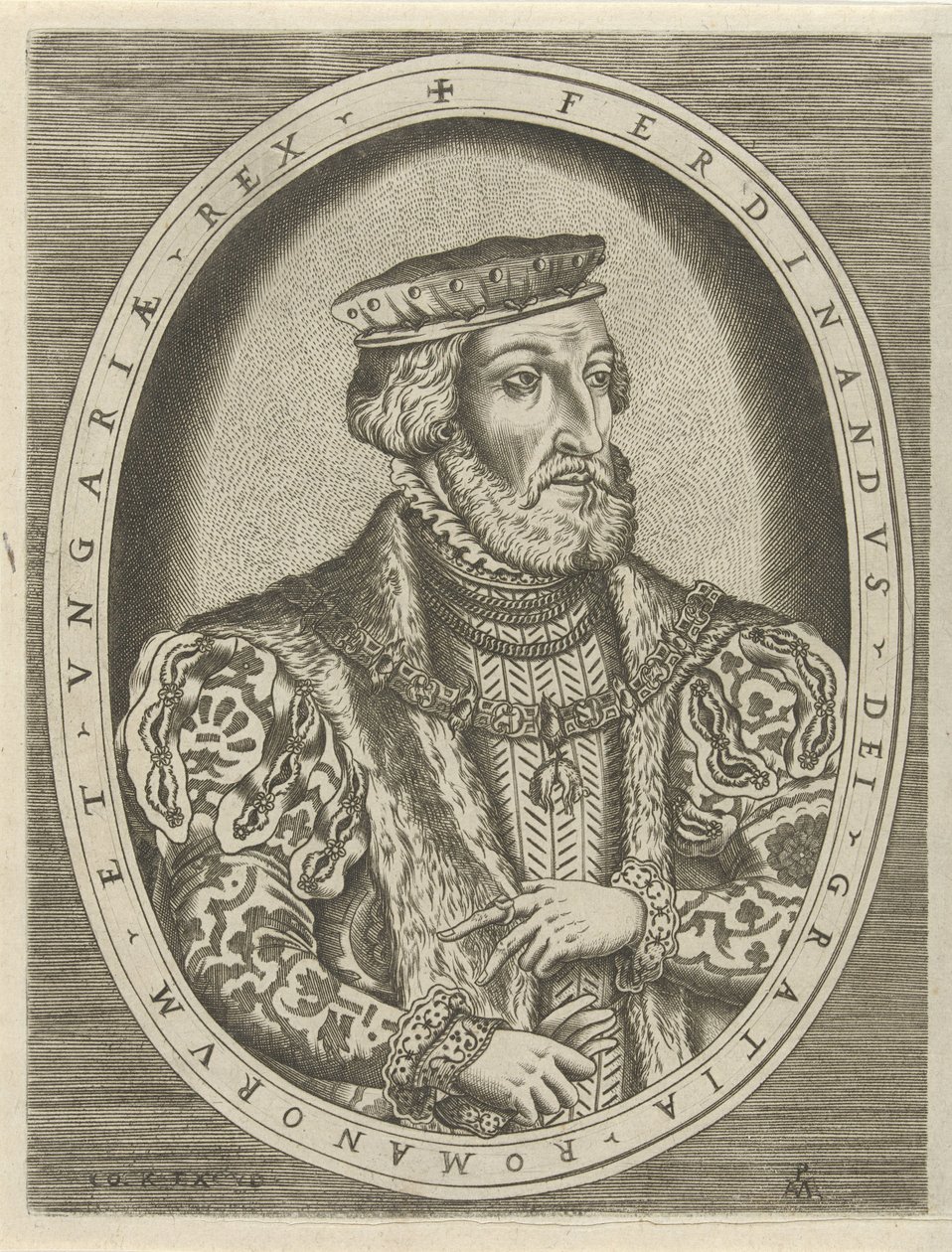 Portret Ferdynanda I Habsburga, cesarza niemieckiego Portrety władców (tytuł serii) autorstwa Pieter van der Heyden