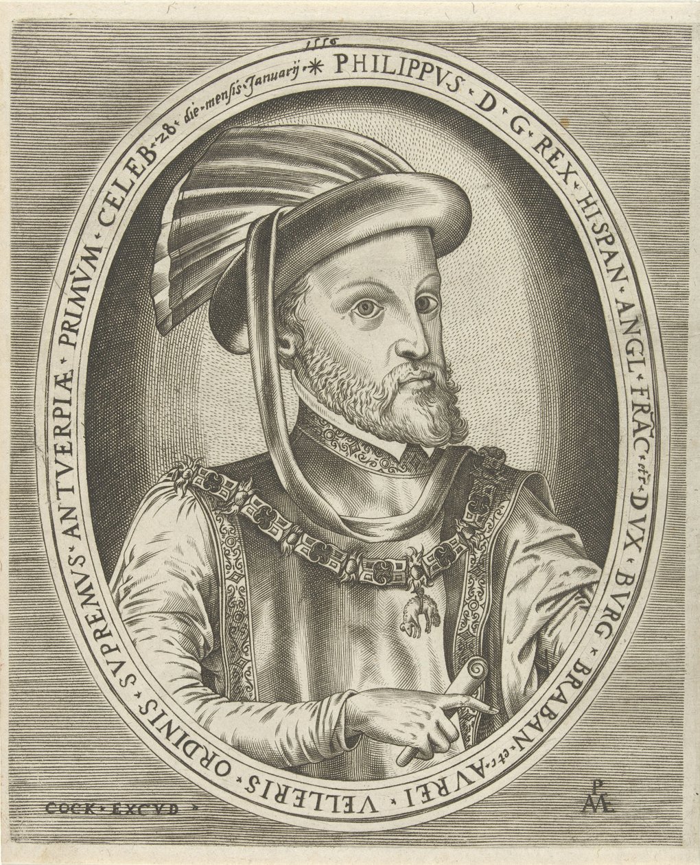 Portret Filipa II, króla Hiszpanii Portrety władców (tytuł serii) autorstwa Pieter van der Heyden