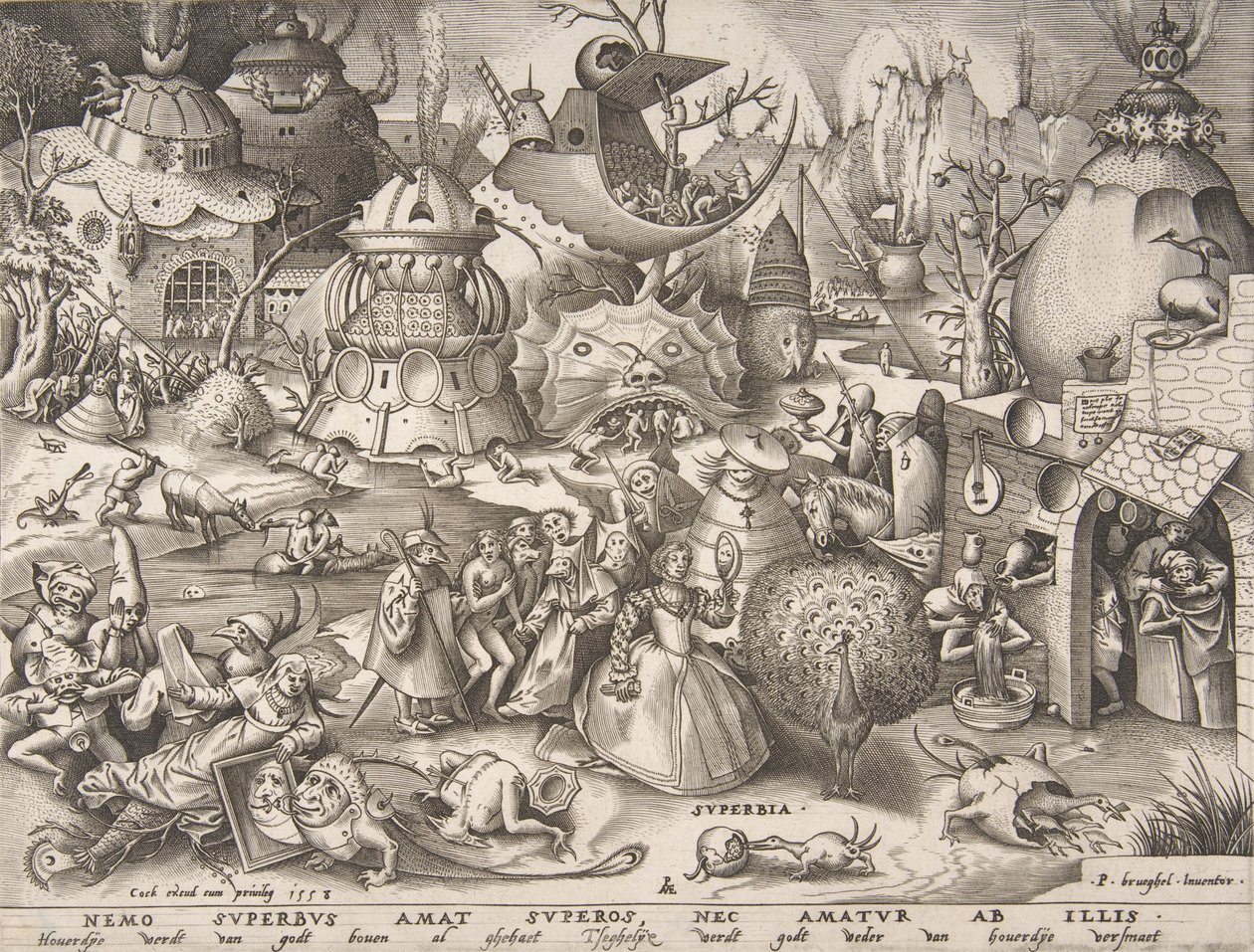 Pride Superbia z serii Siedem grzechów głównych, 1558. autorstwa Pieter van der Heyden