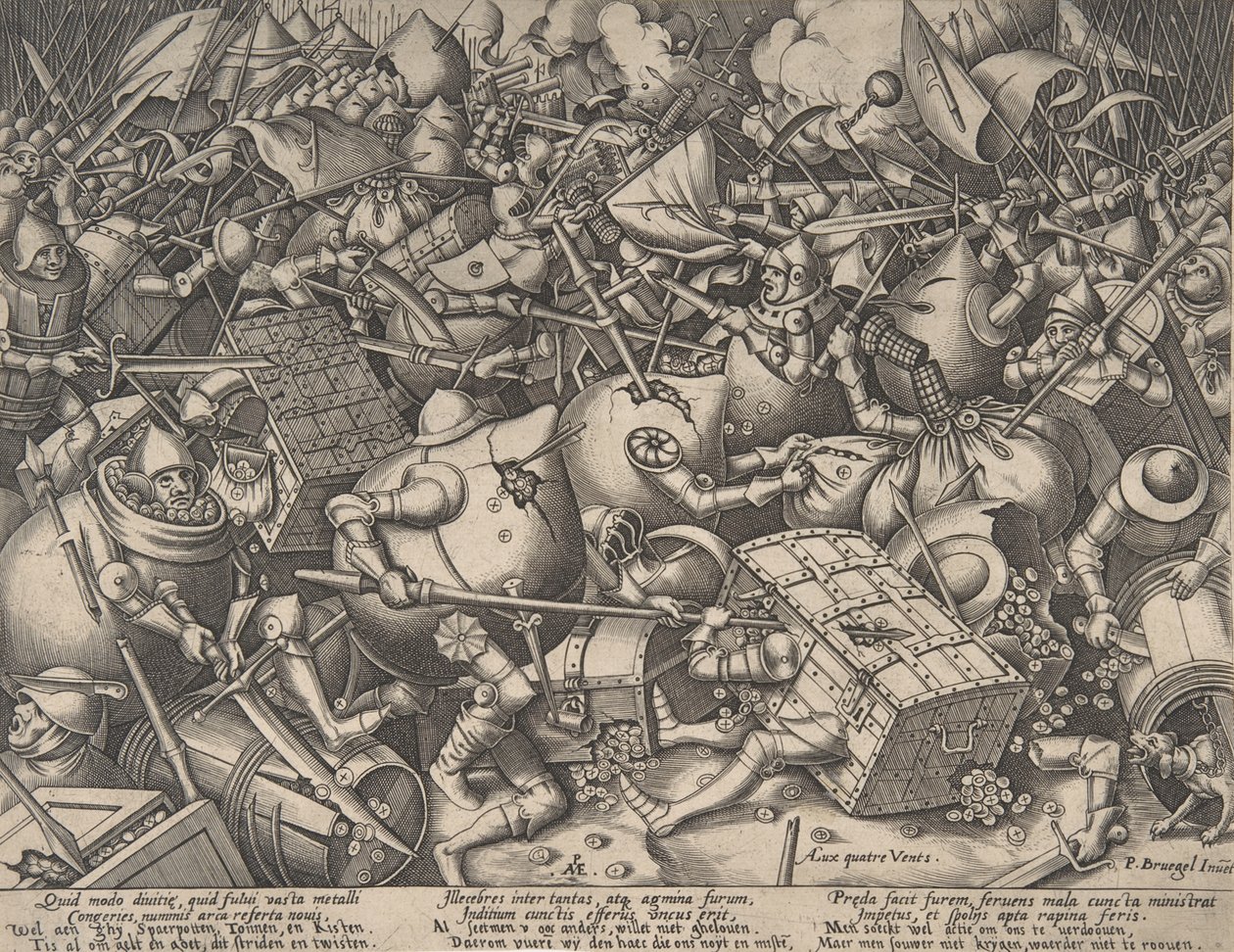 Bitwa o pieniądze po 1570 r. autorstwa Pieter van der Heyden
