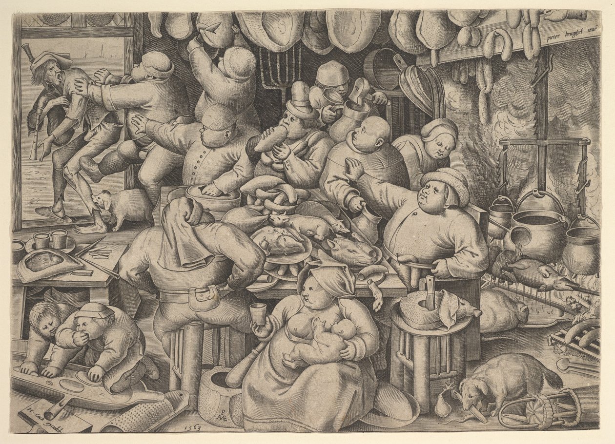 Gruba kuchnia, 1563. autorstwa Pieter van der Heyden