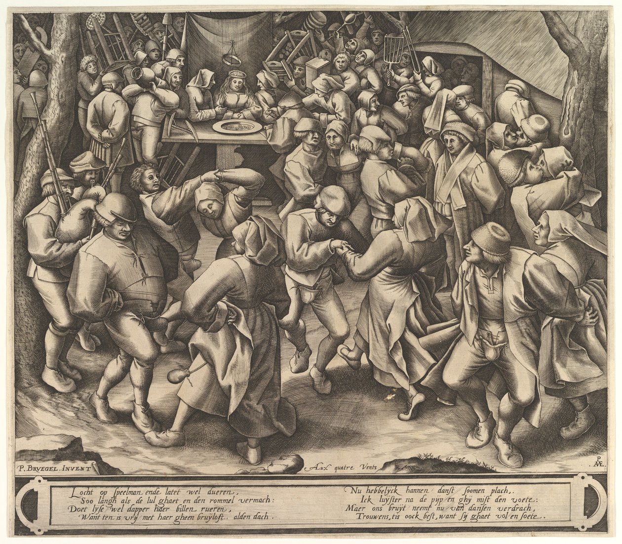 Taniec weselny chłopski, po 1570 r. autorstwa Pieter van der Heyden