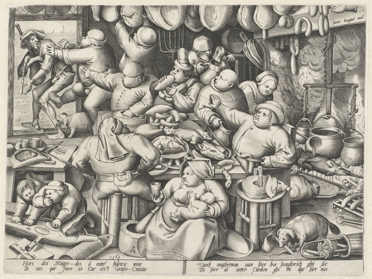 tłusta kuchnia Kuchnia chuda i kuchnia tłusta (tytuł serii) autorstwa Pieter van der Heyden