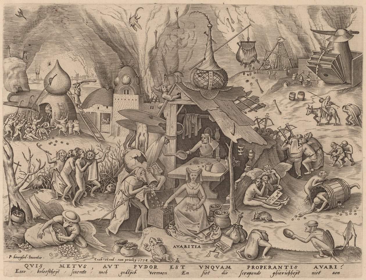 Chciwość autorstwa Pieter van der Heyden after Pieter Bruegel the Elder