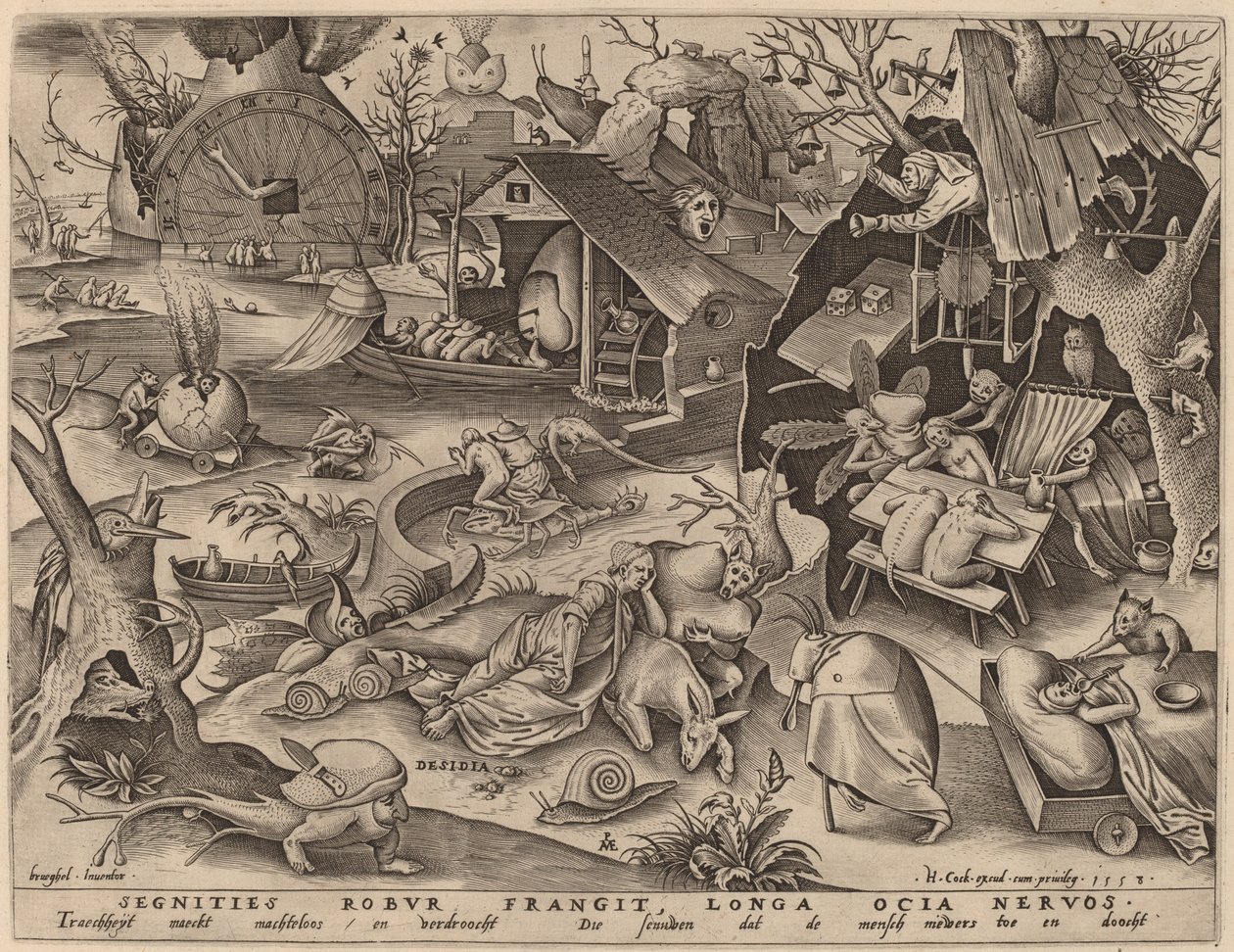 Leniwiec autorstwa Pieter van der Heyden after Pieter Bruegel the Elder
