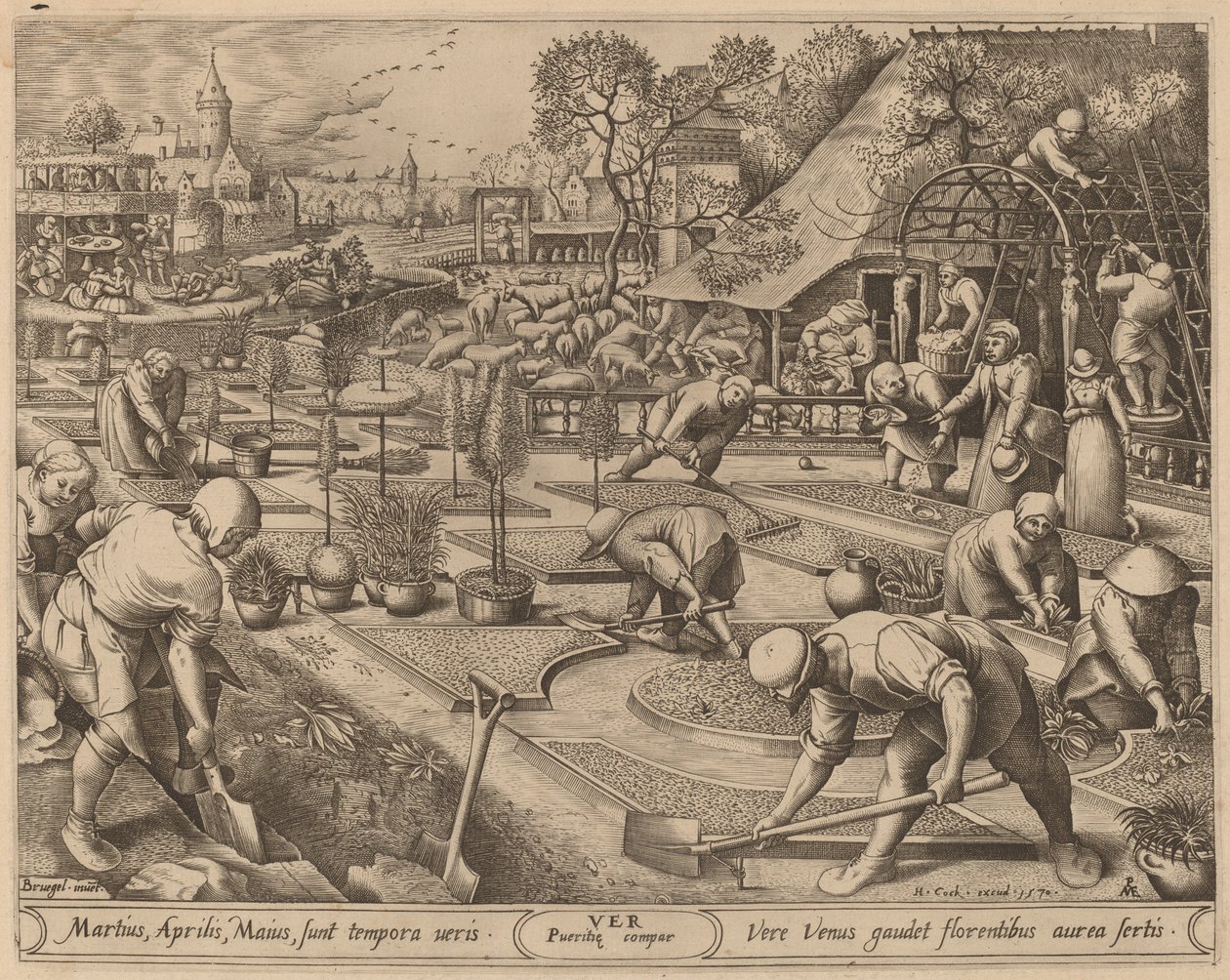 Wiosna autorstwa Pieter van der Heyden after Pieter Bruegel the Elder