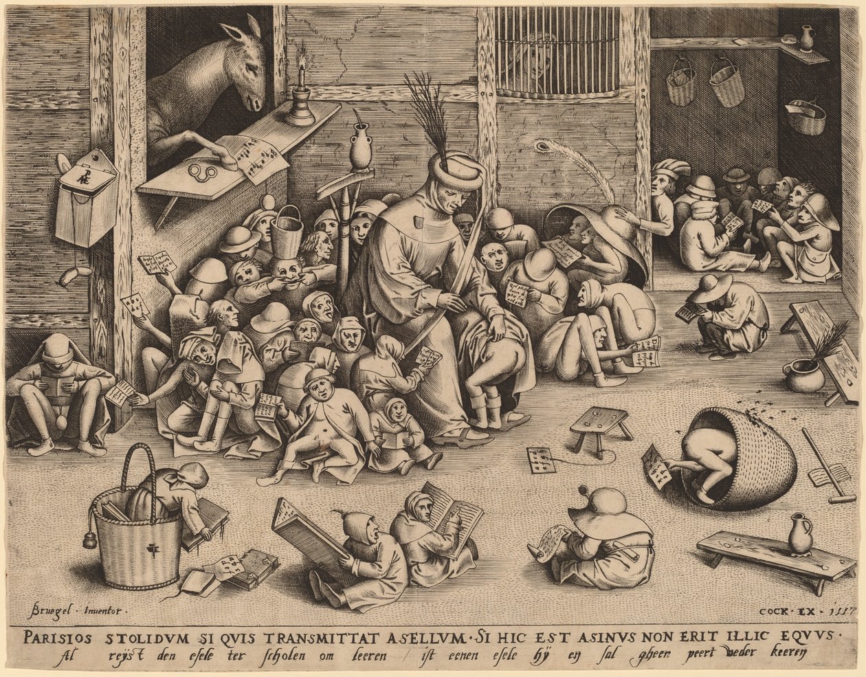 Tyłek w szkole autorstwa Pieter van der Heyden after Pieter Bruegel the Elder