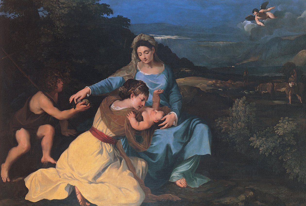 Madonna z Dzieciątkiem, Święta Katarzyna i Święty Jan autorstwa Pietro da Cortona