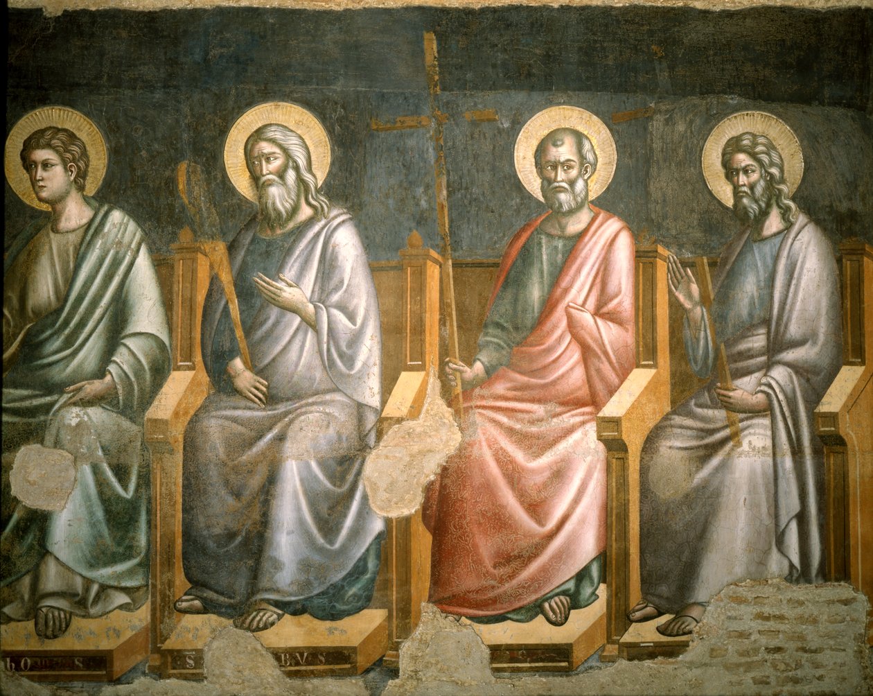 Figury świętych, fragment z Sądu Ostatecznego autorstwa Pietro Cavallini