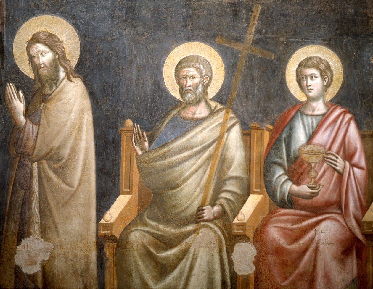 Figury świętych, fragment z Sądu Ostatecznego, II poł. XIII w. autorstwa Pietro Cavallini