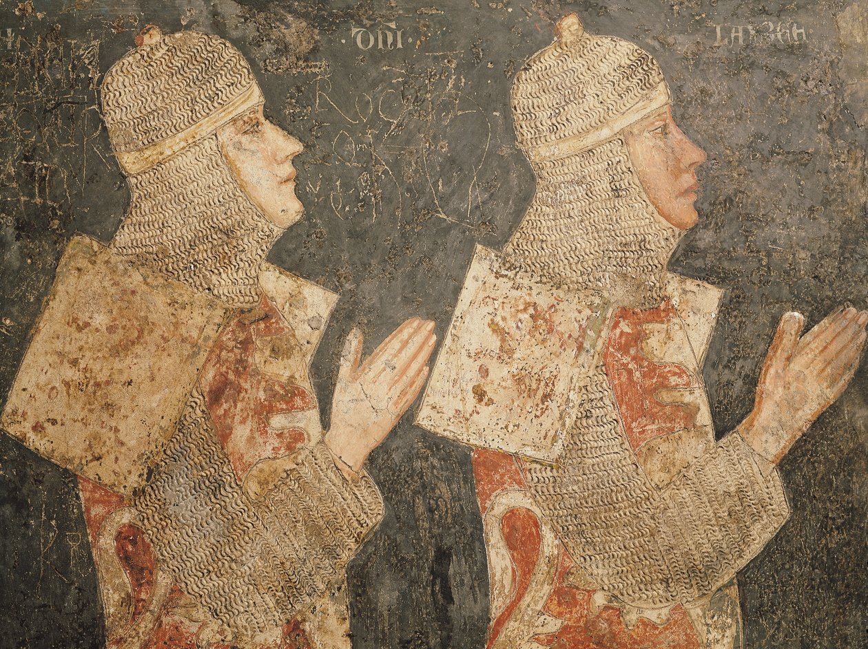 Dwóch krzyżowców z rodziny Minutolo, z Cappella Minutolo autorstwa Pietro Cavallini