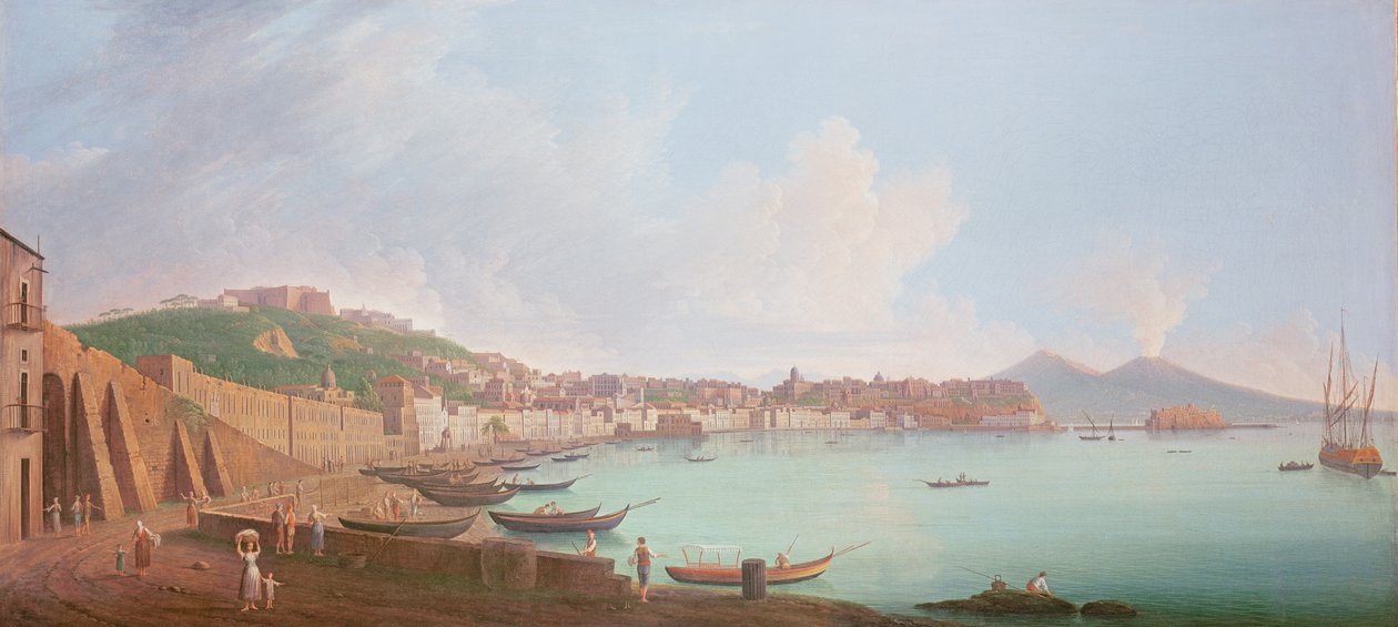 Zatoka Neapolitańska, XVIII wiek autorstwa Pietro Fabris
