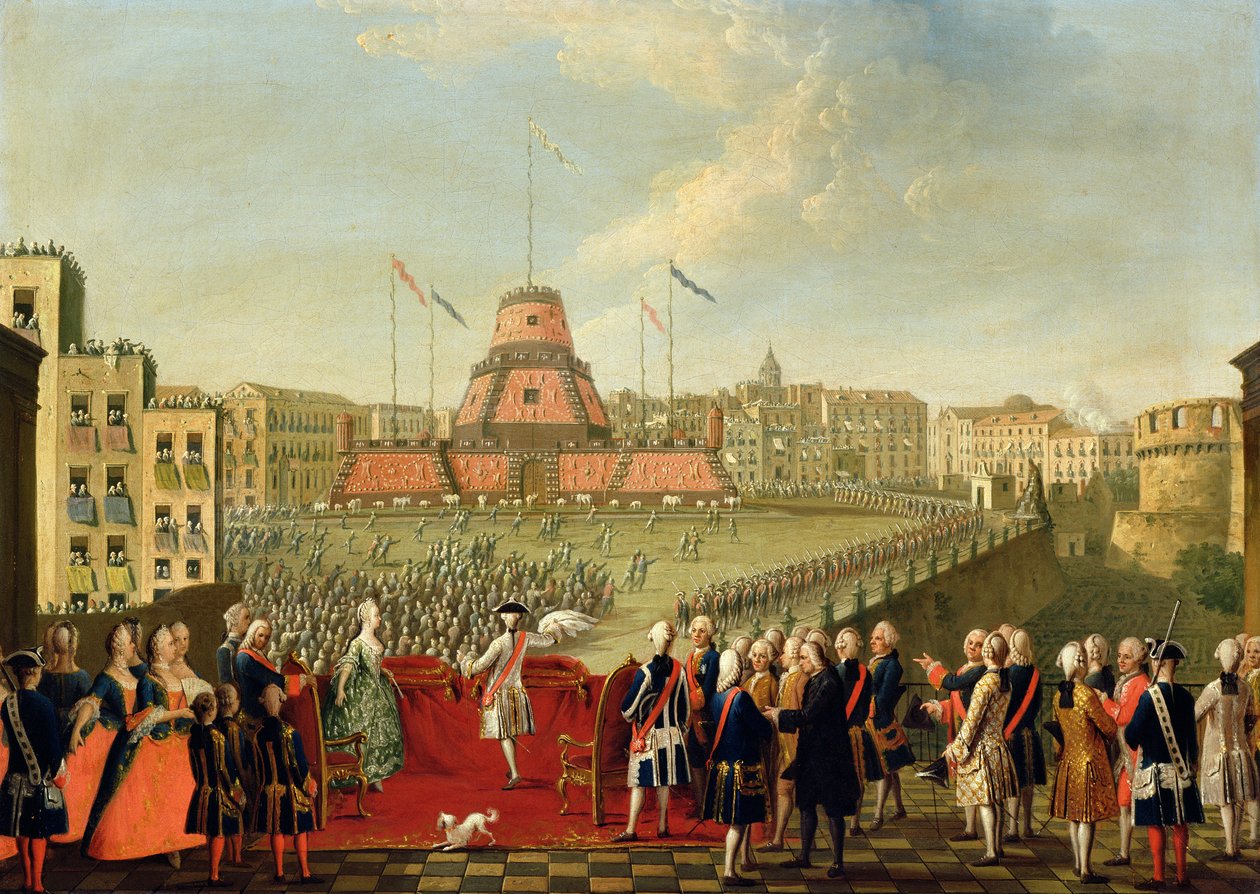 Festyn w Neapolu z okazji ślubu króla Ferdynanda I (1751-1825) z arcyksiężną Marią Karoliną Austrii (1752-1814) 1768 autorstwa Pietro Fabris