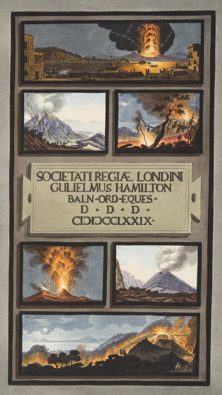 Fragmenty materii wulkanicznej z Wezuwiusza po erupcji 8 sierpnia 1779 r., płyta V, dodatek do „Campi Phlegraei: Observations on the Volcanoes of the Two Sicilies”, Sir William Hami autorstwa Pietro Fabris