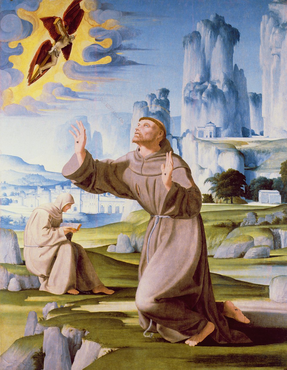 Stygmaty św. Franciszka (tempera na desce) (zob. także 170219) autorstwa Pietro Francione
