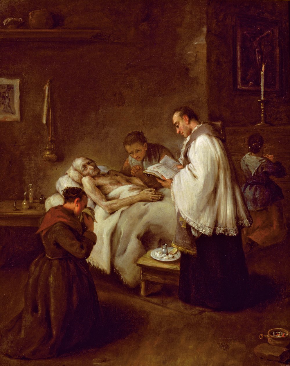 Ostatnie namaszczenie, ok. 1755 autorstwa Pietro Longhi